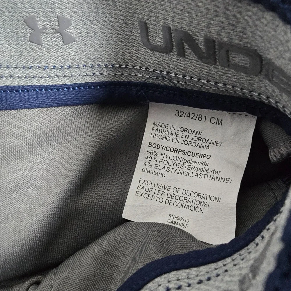Under Armour Mens Shorts 32 Blue Golf Loose Stretch HeatGear Grip Waist Active